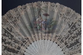 Chinese bird, late 19th century fan