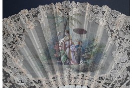 Chinese bird, late 19th century fan