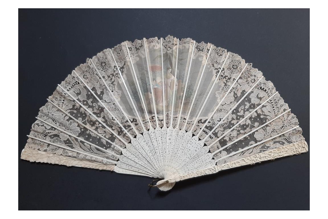 Chinese bird, late 19th century fan