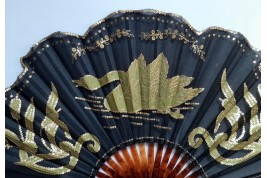 Cygne vert, éventail Art Nouveau