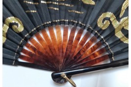Green swan, Art Nouveau fan