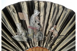 Musician cats, late 19th century fan