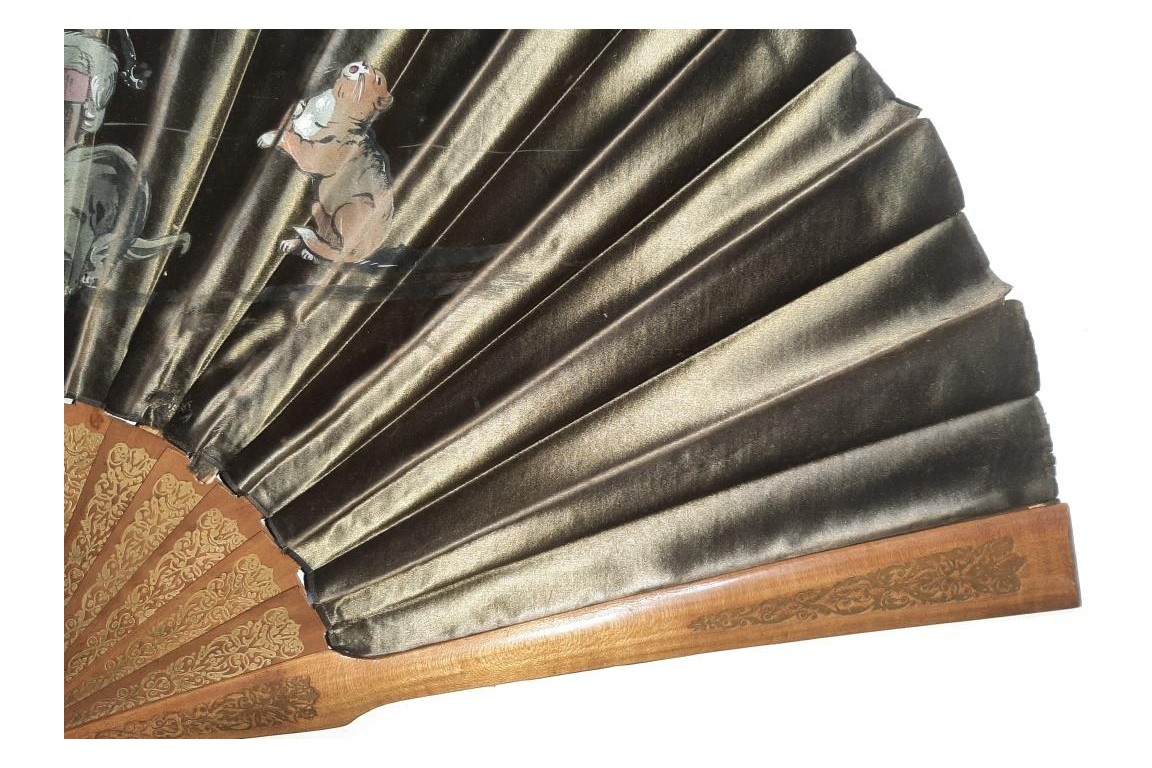 Musician cats, late 19th century fan