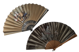 Musician cats, late 19th century fan