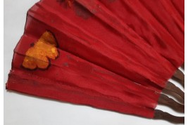 Red butterflies by Dailliard, late 19th century fan