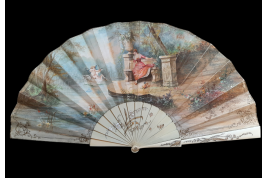 Swan and lily of love, fan by Marie Dumas circa 1890