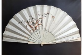 Swan and lily of love, fan by Marie Dumas circa 1890