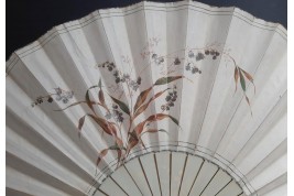 Swan and lily of love, fan by Marie Dumas circa 1890