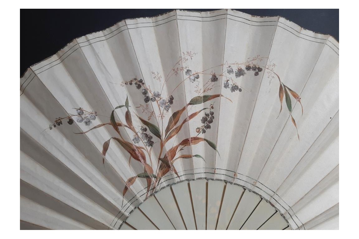 Swan and lily of love, fan by Marie Dumas circa 1890