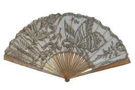 Butterfly foraging, Art Nouveau fan