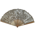 Butterfly foraging, Art Nouveau fan