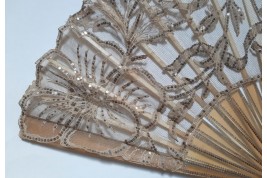 Butterfly foraging, Art Nouveau fan