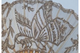Butterfly foraging, Art Nouveau fan
