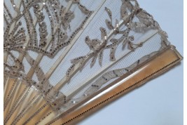 Butterfly foraging, Art Nouveau fan