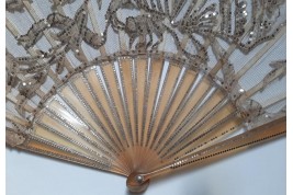 Butterfly foraging, Art Nouveau fan