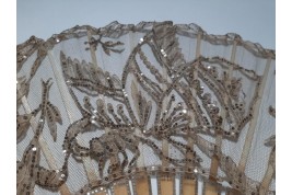 Butterfly foraging, Art Nouveau fan