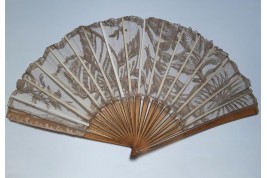 Butterfly foraging, Art Nouveau fan
