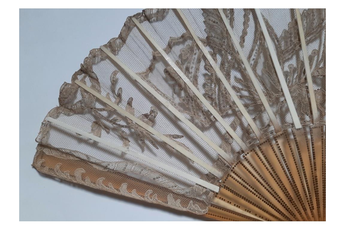 Butterfly foraging, Art Nouveau fan