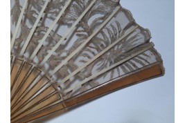 Butterfly foraging, Art Nouveau fan