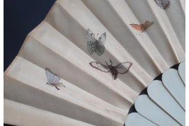 Flower and butterflies, fan circa 1860