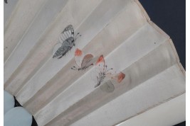 Flower and butterflies, fan circa 1860