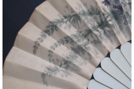 Fleurs et papillons, éventail vers 1860-70