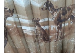Les chiens, éventail de Rodeck fin XIXème siècle