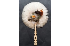 Brazilian hummingbird, feather fixed fan circa 1870-80