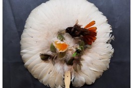 Brazilian hummingbird, feather fixed fan circa 1870-80