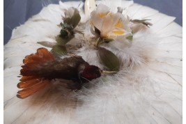 Brazilian hummingbird, feather fixed fan circa 1870-80