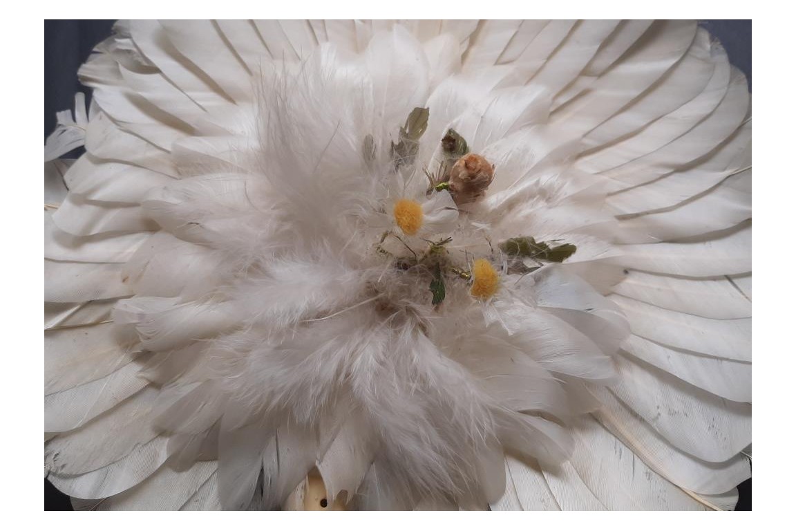 Brazilian hummingbird, feather fixed fan circa 1870-80