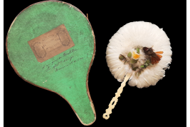 Brazilian hummingbird, feather fixed fan circa 1870-80