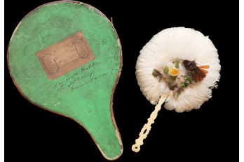 Colibri du Brésil, écran en plumes vers 1870-80