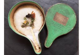 Brazilian hummingbird, feather fixed fan circa 1870-80