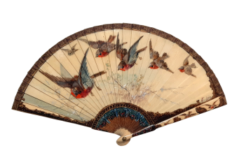The robins of Loïs,  Buissot fan circa 1900