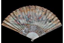 The sacrificial lamb, fan circa 1740