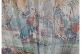 The sacrificial lamb, fan circa 1740