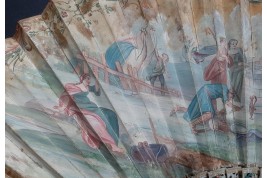 The sacrificial lamb, fan circa 1740