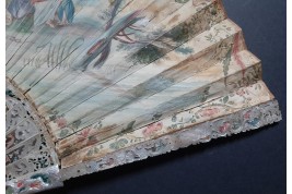 The sacrificial lamb, fan circa 1740