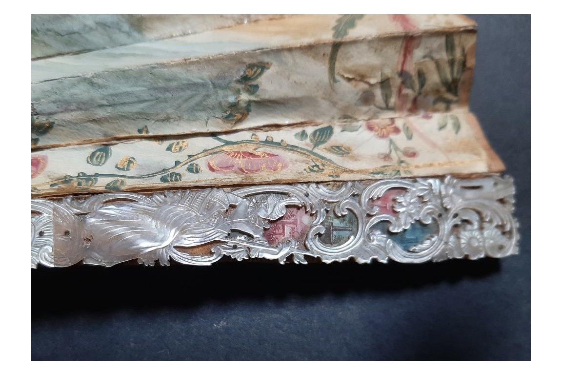The sacrificial lamb, fan circa 1740