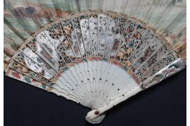 The sacrificial lamb, fan circa 1740