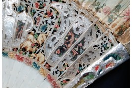 The sacrificial lamb, fan circa 1740