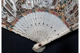 The sacrificial lamb, fan circa 1740
