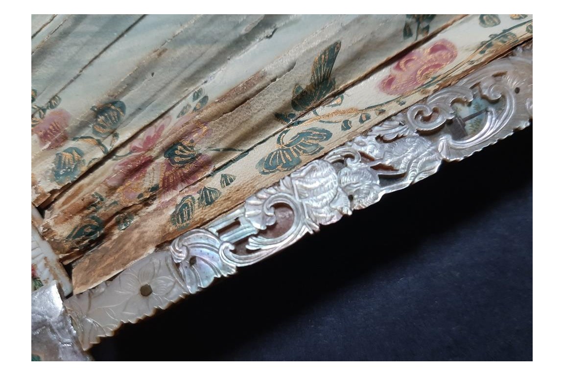 The sacrificial lamb, fan circa 1740