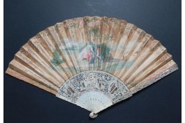 The sacrificial lamb, fan circa 1740