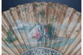 The sacrificial lamb, fan circa 1740
