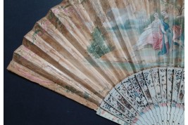 The sacrificial lamb, fan circa 1740