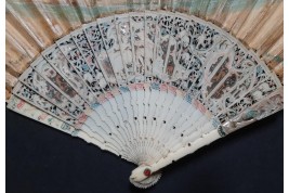 The sacrificial lamb, fan circa 1740