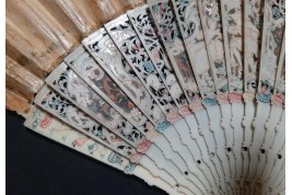 The sacrificial lamb, fan circa 1740