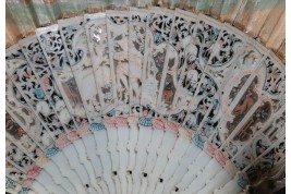 The sacrificial lamb, fan circa 1740